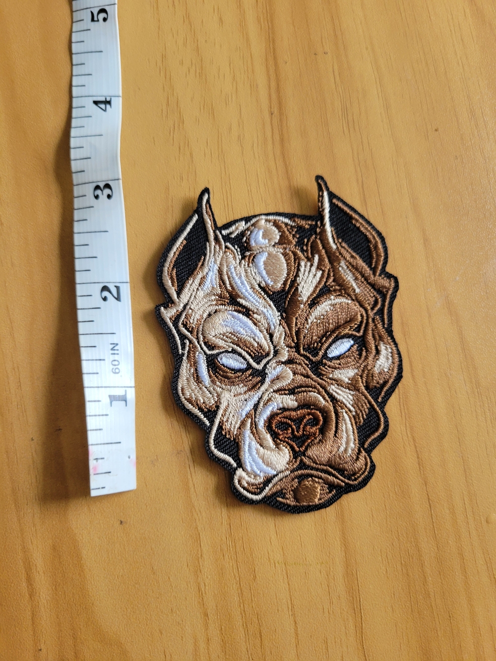🧋NEW🧋 Embroidered Brown Pitbull Dog Patch - Durable Iron-On Applique